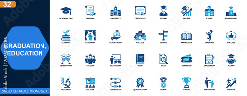 Foto Graduation and education icon set
