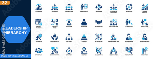 Tableau sur toile Leadership hierarchy icon set
