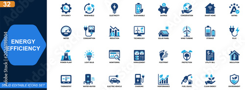 Tableau sur toile Energy efficiency icon set