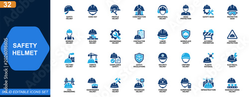Konstfotografi Safety helmet icon set