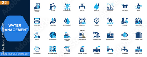 Foto Water management icon set
