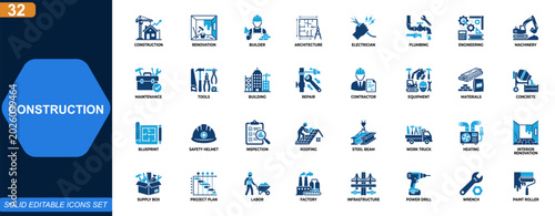 Foto Construction and renovation icon set