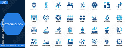 Foto Biotechnology icon set
