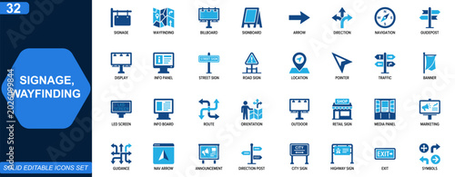 Slika na platnu Signage and wayfinding icon set