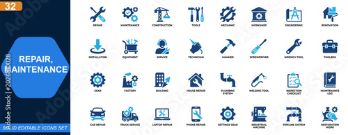 Fotografie Repair and maintenance icon set