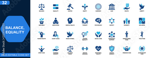 Foto Balance and equality icon set