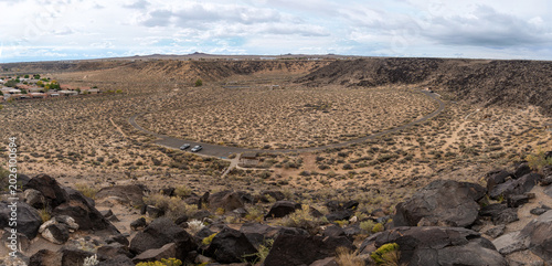 Konstfotografi Petroglyph National Monument in Albuquerque, New Mexico along West Mesa, a volcanic basalt escarpment