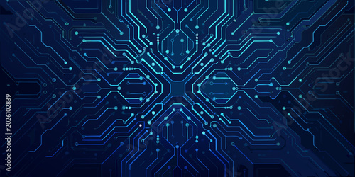 Fotografi digital circuit network abstract blue technology background