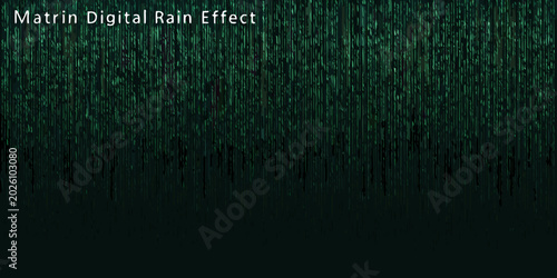 Valokuva matrix digital rain effect seamless vertical cascade of green code