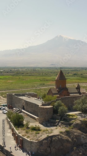 Vertical Aerial View of Khor Virap Monastery