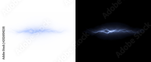 Quadro su tela Abstract electrical energy wave with red-hot lightning and impressive plasma effects