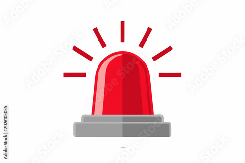siren alert icon flat vector illustration on white background