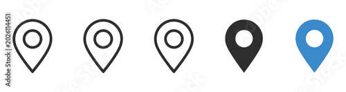 Quadro su tela Location pin icon minimal map marker vector for navigation apps geotag pointer m