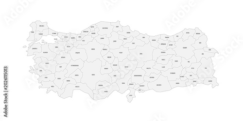 Canvas Print Turkey political map of administrative divisions - provinces