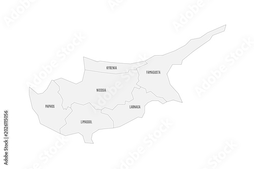 Photos Cyprus political map of administrative divisions - districts
