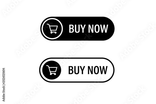 Quadro su tela Black buy now web buttons, digital shopping cart icons, retail e-commerce call t