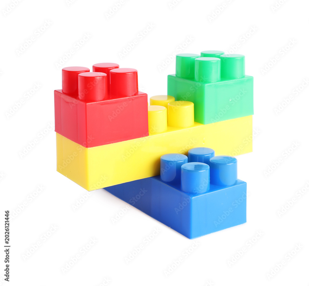 Fototapeta premium Building blocks isolated on white. Construction toy