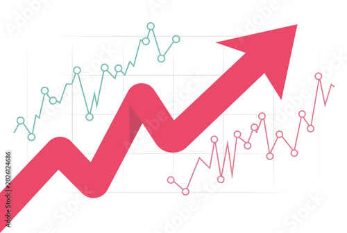 Upward arrow business growth chart