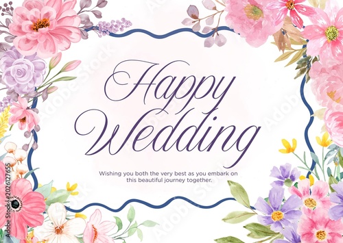 Happy Wedding Card Celebrating Love Begins This Beautiful Wedding Journey Together