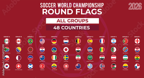 2026 Soccer Championship Round Flag Collection