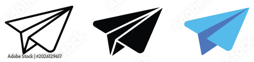 Bild auf Leinwand Paper plane icon representing send message button, email communication, online c