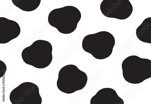 Photos Black and White Cow Print Pattern Seamless Abstract Spots Background Texture for Design