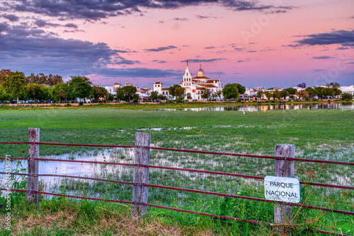 Hermitage of El Rocío in Huelva, Spain. Pilgrimage center for the Andalusian brotherhoods.