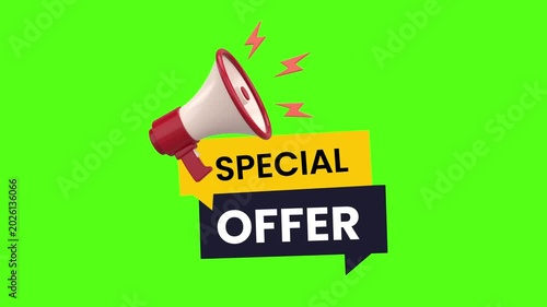 Retail Marketing Announcement Banner with Bullhorn Graphic