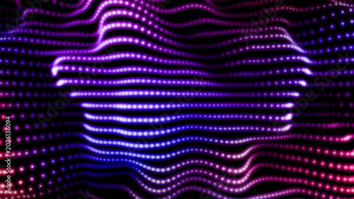 Abstract dark futuristic deep space background with random, chaos wave flow and light color particles. Big Data, machine learning visualization. Design concept for presentations. 3D render design.