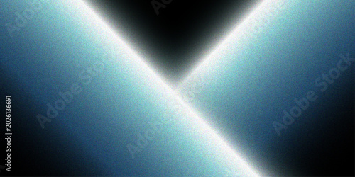 Cuadro en lienzo Abstract Geometric Blue Neon Light Beam Background with Grainy Noise Texture