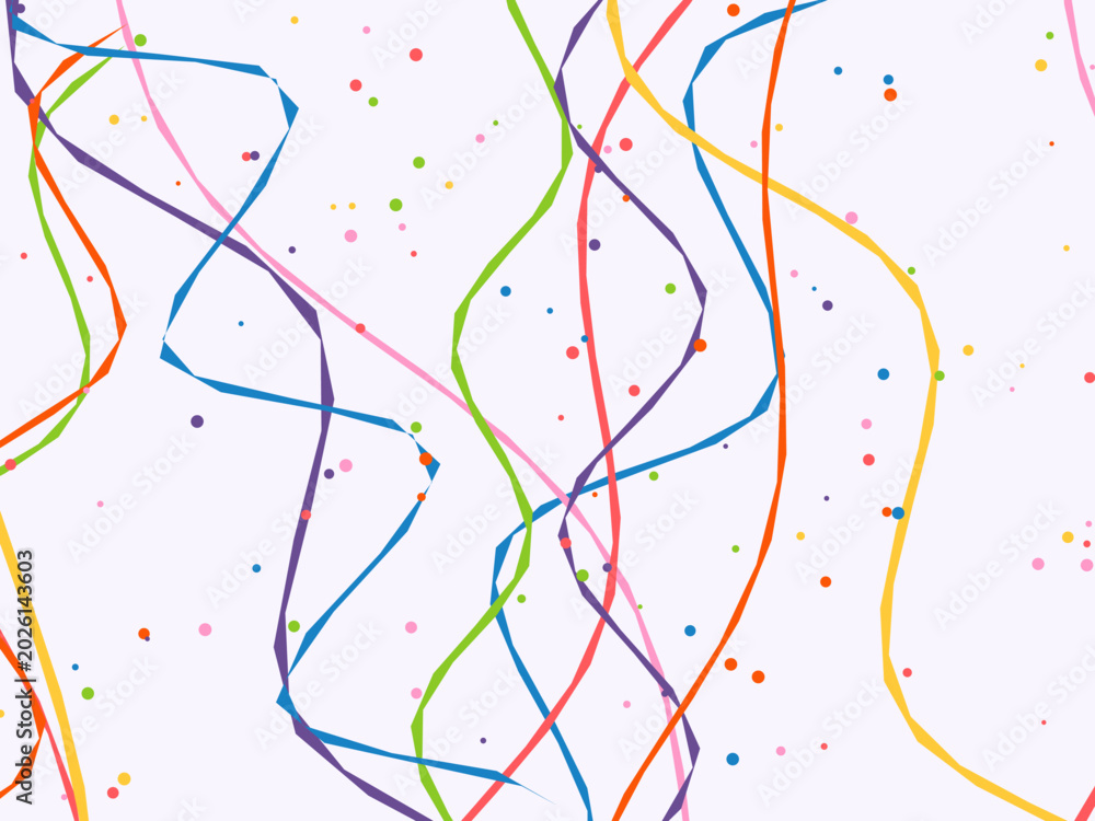 Fototapeta premium Rainbow Streamers Birthday Celebration Design