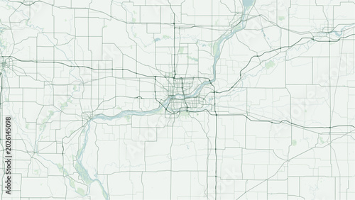 Valokuva Modern minimalist vector map of Rock Island, Illinois, USA