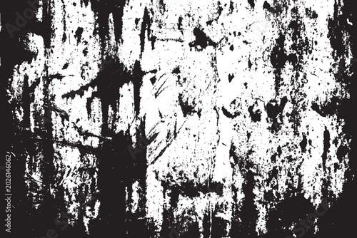 Black and White Distressed Grunge Texture with Heavy Drips and Rough Smudges