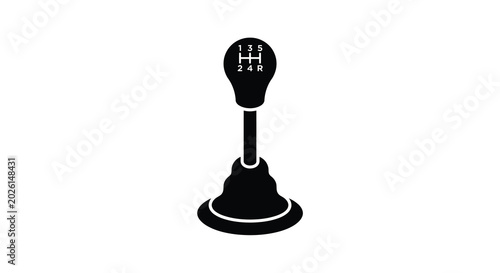 Obraz na płótnie gear shift knob with h pattern diagram black silhouette on white