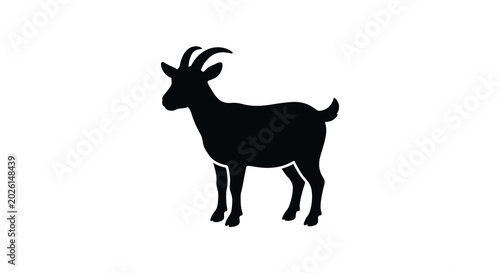 Bild auf Leinwand goat silhouette on a white background simple animal shape