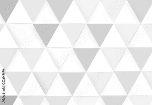Abstract 3D geometric background with white and gray triangular facets for modern design