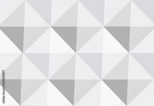 Seamless geometric cube pattern with white and gray triangular facets background texture