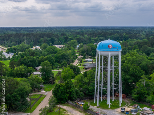 Hammond Louisiana — Water Tower Close Aerial Tangipahoa Parish Suburban Landscape North Shore Louisiana