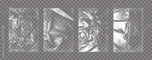 Tableau sur toile Realistic big set of transparent plastic polyethylene bags overlay