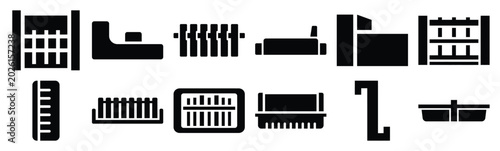 Foto Minimalist refrigerator storage separator silhouette icon set