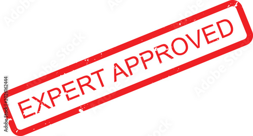 Fotografie Distressed red grunge stamp signifying expert approval or professional endorseme