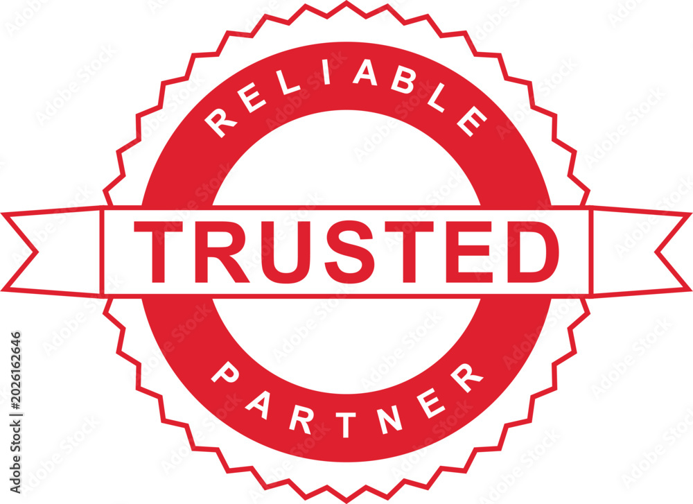 Ταπετσαρία Generic red trusted stamp design portraying a reliable partner endorsement and a