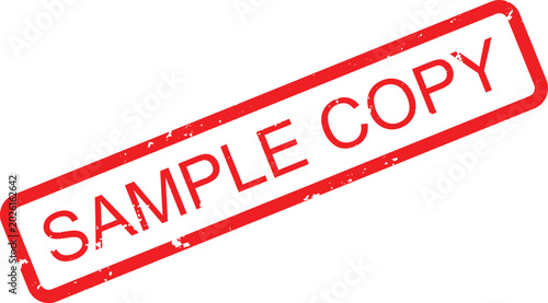 Принти на полотні Grunge red rubber stamp clearly indicating a SAMPLE COPY, designed for preview a