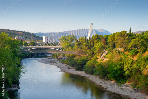 Moraca River bridges Podgorica, Montenegro