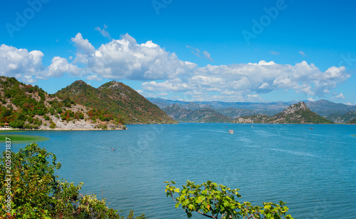 Skadar lake landscape boat Montenegro