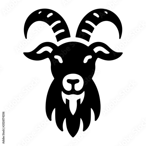 Photography Black filled illustration of a goat