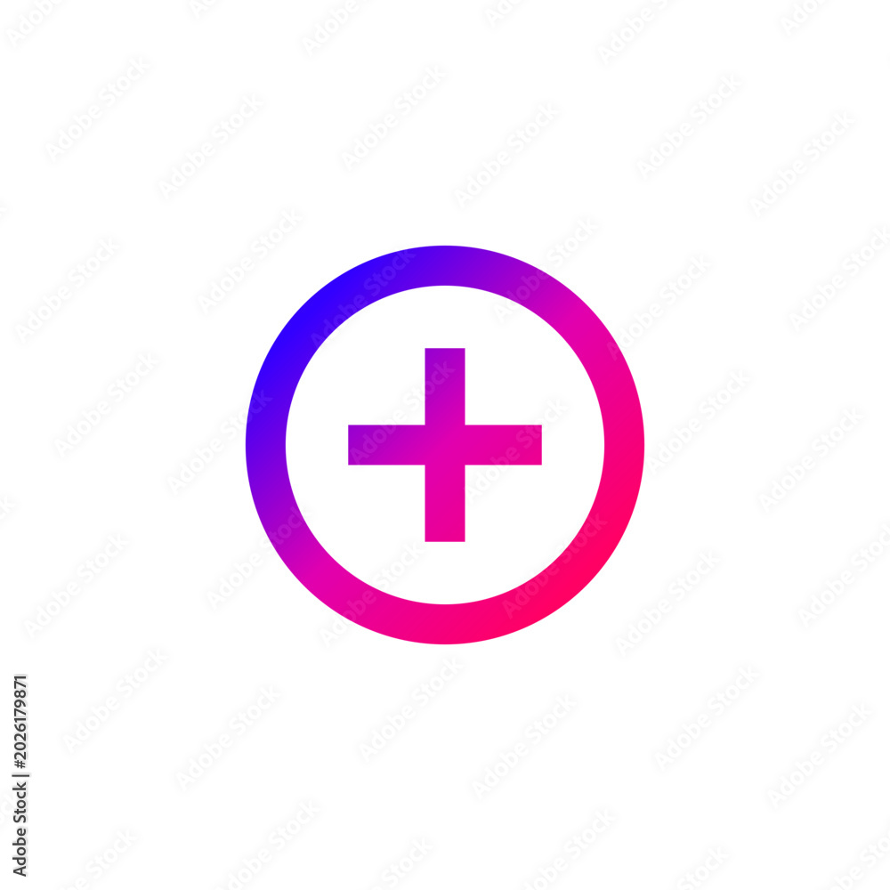 Fototapeta premium Add New Button and Plus Interface Modern Gradient Vector Icon