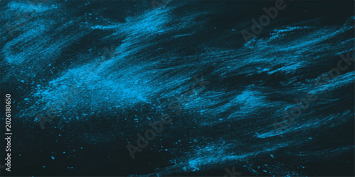 Foto Abstract swirling blue particles on a dark background, evoking a sense of cosmic dust or underwater bioluminescence