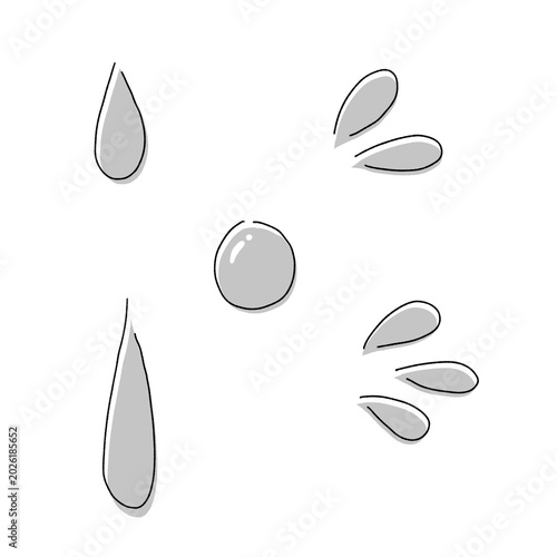 Foto 汗のイラストセット(モノクロ)