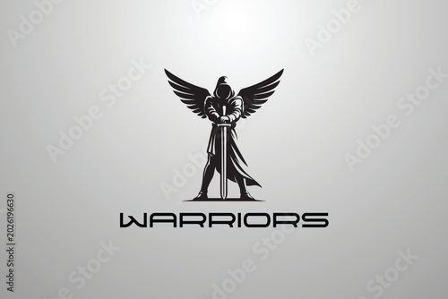 Foto Fighter angel with wings and sword